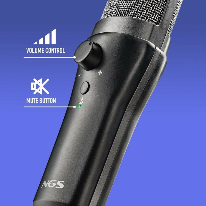 NGS MS120USB Micrófono para Podcast Negro USB NGS MS120USB Micrófono para Podcast Negro USB