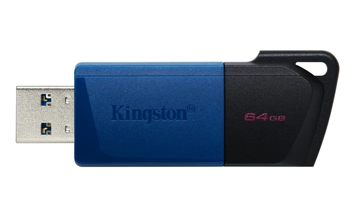 Kingston DataTraveler Exodia M - Llavero USB 3.2 Gen 1 de 64 GB - Negro y Azul - Pack de 2 unidades