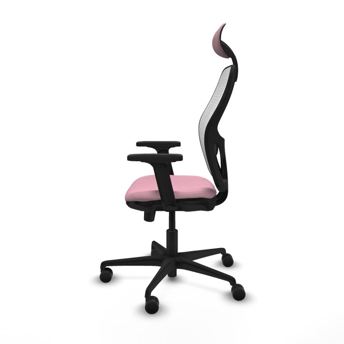 PIQUERAS Y CRESPO Silla de oficina Jorquera Rosa y Blanca con Mecanismo Sincro/Traslack