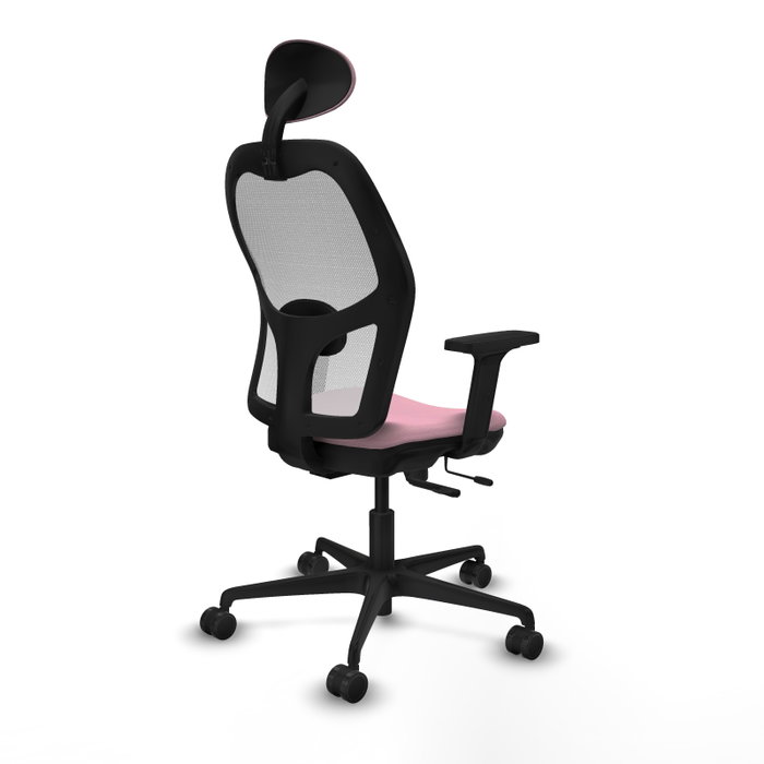 PIQUERAS Y CRESPO Silla de oficina Jorquera Rosa y Blanca con Mecanismo Sincro/Traslack