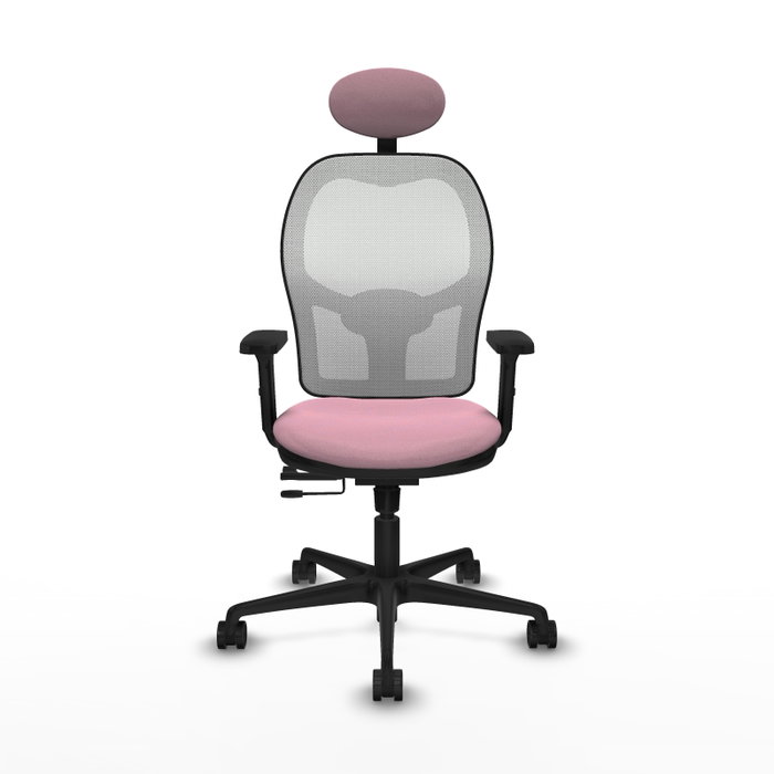 PIQUERAS Y CRESPO Silla de oficina Jorquera Rosa y Blanca con Mecanismo Sincro/Traslack