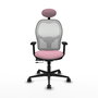 PIQUERAS Y CRESPO Silla de oficina Jorquera Rosa y Blanca con Mecanismo Sincro/Traslack
