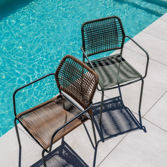 Silla Apilable Acero Exterior 53 X 63 X 78 cm (Set de 2) Silla Apilable Acero Exterior 53 X 63 X 78 cm (Set de 2)