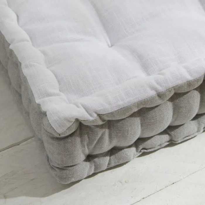 Today Cojín de Suelo Slub x Chambray x Bordado Capucine 40 x 40 x 10 cm TOD1700239299636