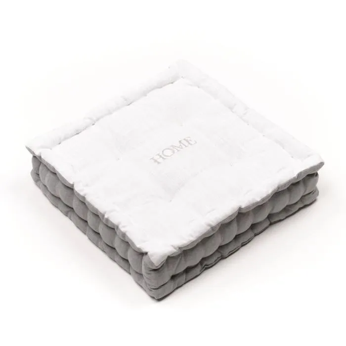 Today Cojín de Suelo Slub x Chambray x Bordado Capucine 40 x 40 x 10 cm TOD1700239299636