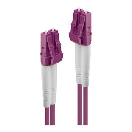 LINDY 46340 Cable Fibra Óptica Duplex LC/LC OM4 Multimodo 50/125 µm, 1 m, Color Violeta