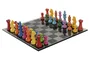 DKD Home Decor Juego de Mesa Ajedrez de Resina y Cristal 60x60 cm Multicolor