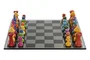 DKD Home Decor Juego de Mesa Ajedrez de Resina y Cristal 60x60 cm Multicolor