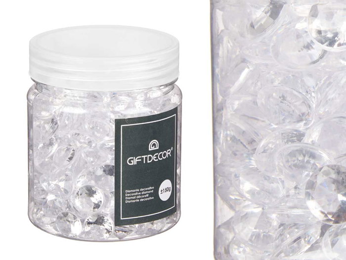 Giftdecor Bote 150Gr Diamante Med Transparente 6.5x8x6.5cm (Set de 32)
