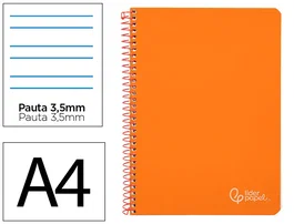 Liderpapel Cuaderno Espiral Witty A4 Tapa Dura Naranja 80 Hojas 90g
