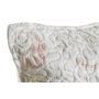 DKD Home Decor Cojín de Poliéster Blanco con Diseño Floral Bordado
