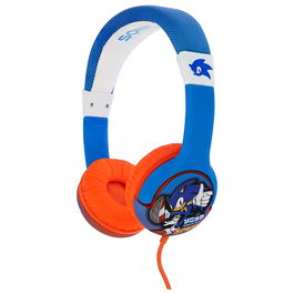 OTL TECHNOLOGIES Auriculares Infantiles Sonic the Hedgehog, Volumen Limitado 85dB, 3-7 Años, Conector Jack 3.5mm