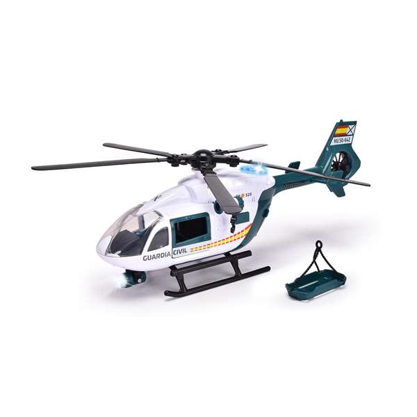 Smoby Guardia Civil Helicóptero de Juguete con Luz y Sonido, Figura de Acción 36 cm