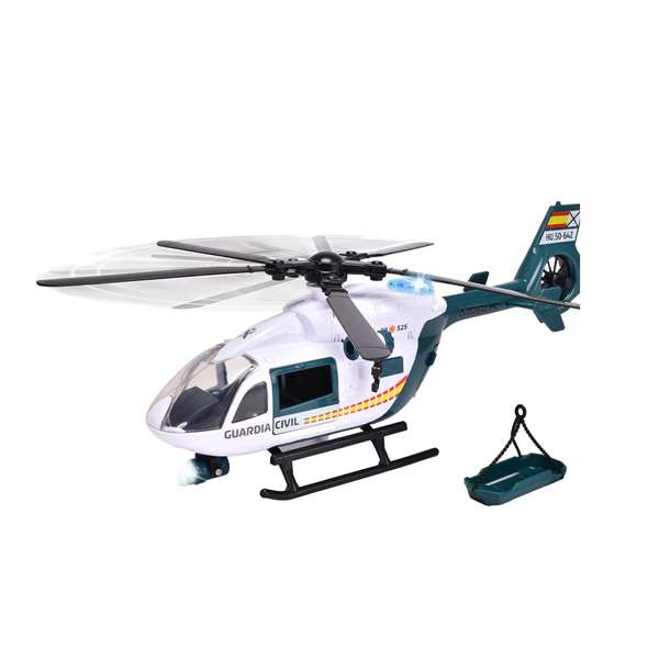 Smoby Guardia Civil Helicóptero de Juguete con Luz y Sonido, Figura de Acción 36 cm