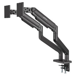 MANHATTAN Soporte de Mesa Doble Articulado con Muelle para 2 Monitores/TV 17"-45" (VESA 75/100), Negro, Capacidad Máx. 40 kg