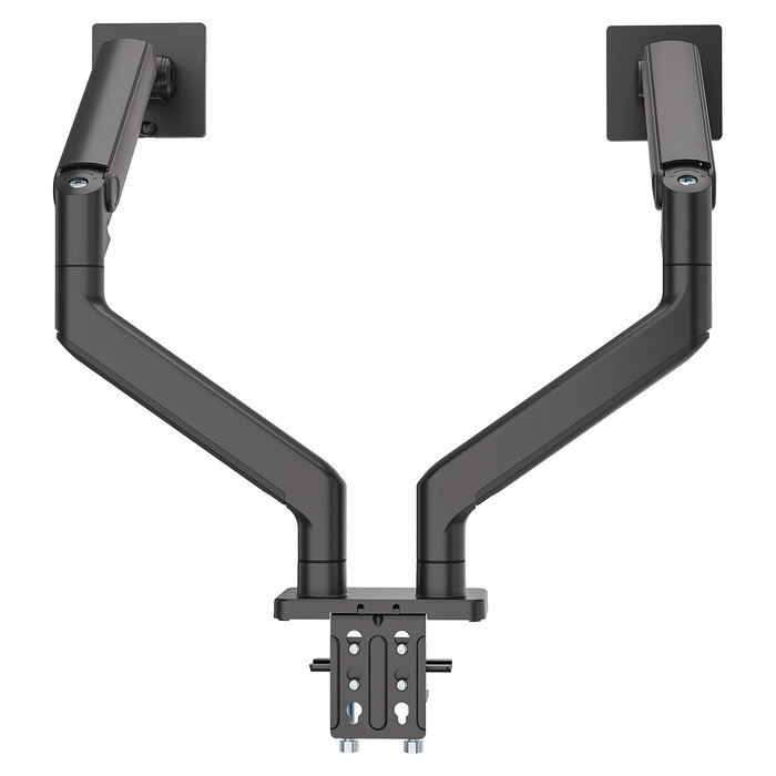 MANHATTAN Soporte de Mesa Doble Articulado con Muelle para 2 Monitores/TV 17"-45" (VESA 75/100), Negro, Capacidad Máx. 40 kg