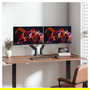 MANHATTAN Soporte de Mesa Doble Articulado con Muelle para 2 Monitores/TV 17"-45" (VESA 75/100), Negro, Capacidad Máx. 40 kg