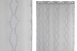 DKD Home Decor Cortina de Poliéster Gris Claro 140x260 cm