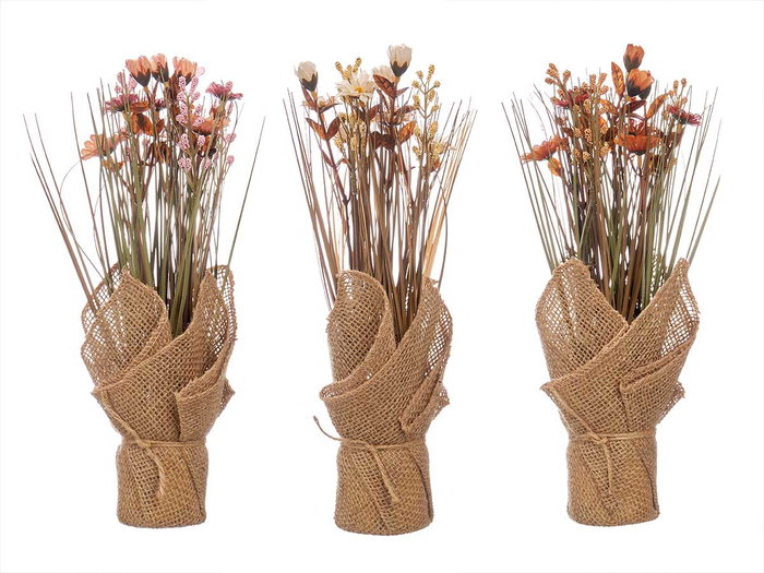 Ibergarden Ramillete Saco Flores Envejecidos Surtidos 15x35x15 cm (Set de 6)