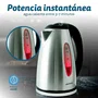 Grunkel HV-16GX Hervidor Eléctrico 1.7L 2200W Acero Inoxidable con Filtro Antical, Base 360°, Apagado Automático y Luz Indicadora