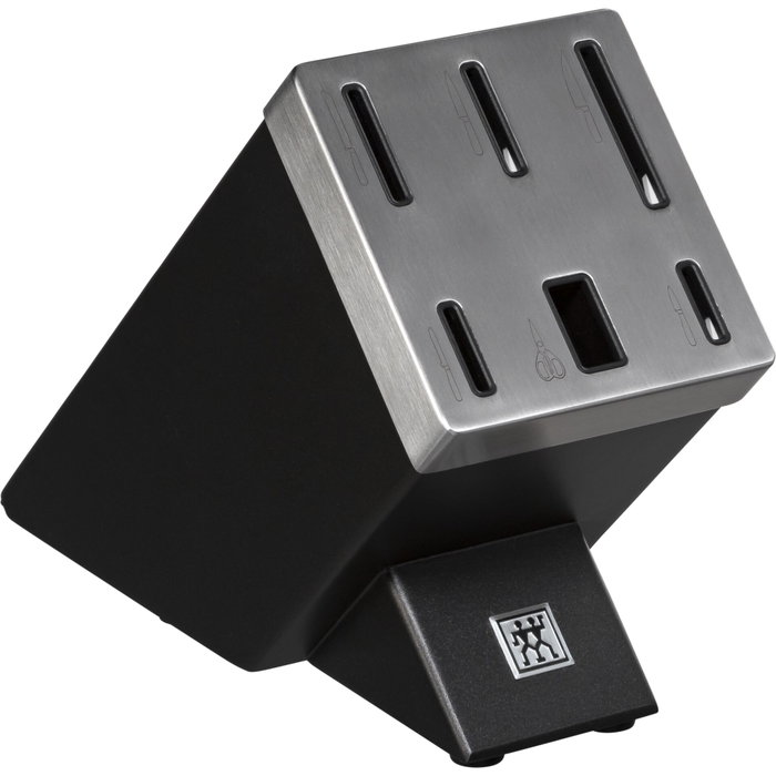 Zwilling Vier Sterne Bloque de Cuchillos 7 piezas negro, autoafilante de cerámica, KIS-Technologie de acero inoxidable con tratamiento FRIODUR de 7 piezas, negro con tijeras y tapa de acero inoxidable Zwilling Vier Sterne Bloque de Cuchillos 7 piezas negro, autoafilante de cerámica, KIS-Technologie de acero inoxidable con tratamiento FRIODUR de 7 piezas, negro con tijeras y tapa de acero inoxidable