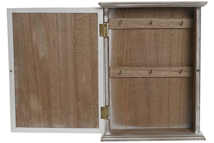 DKD Home Decor Guardallaves Boho Natural Blanco 6.5 x 26 x 20 cm (4 Unidades)