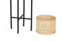 DKD Home Decor Macetero Scandi Negro Natural Bambú Metal Set de 3 Piezas 31 x 31 x 103 cm