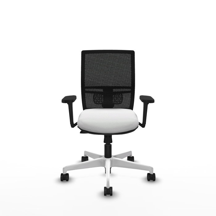 PIQUERAS Y CRESPO Silla de oficina Yunquera con mecanismo Sincro/Traslack, Blanco y Negro