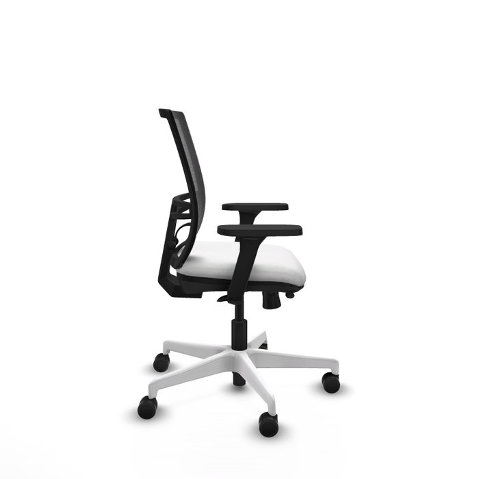 PIQUERAS Y CRESPO Silla de oficina Yunquera con mecanismo Sincro/Traslack, Blanco y Negro