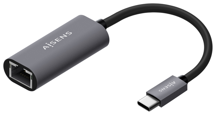 Aisens Conversor USB-C a Ethernet Gigabit 10/100/1000 Mbps Gris 15cm Aisens Conversor USB-C a Ethernet Gigabit 10/100/1000 Mbps Gris 15cm