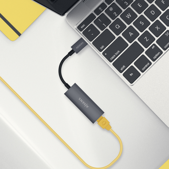 Aisens Conversor USB-C a Ethernet Gigabit 10/100/1000 Mbps Gris 15cm Aisens Conversor USB-C a Ethernet Gigabit 10/100/1000 Mbps Gris 15cm