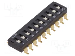 Aratas DIP-SWITCH A6S-0102-H de 10 secciones, ON-OFF, SMT