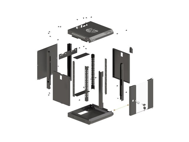 Lanberg Armario Rack de Pared 10 9U 300x300 Negro con Puerta de Cristal Lanberg Armario Rack de Pared 10 9U 300x300 Negro con Puerta de Cristal