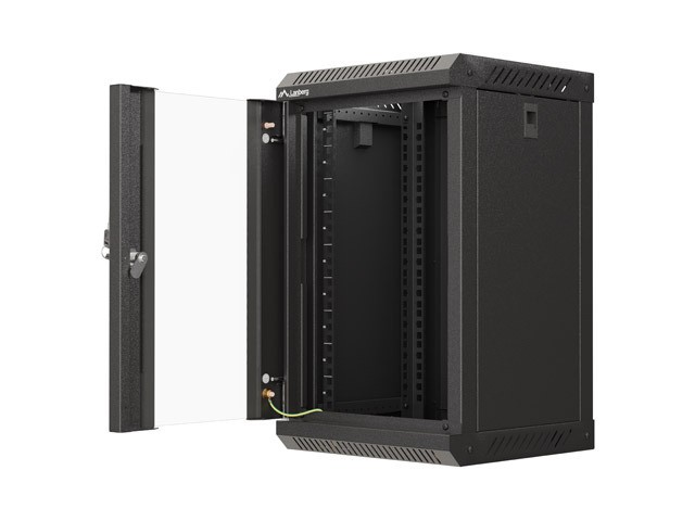 Lanberg Armario Rack de Pared 10 9U 300x300 Negro con Puerta de Cristal Lanberg Armario Rack de Pared 10 9U 300x300 Negro con Puerta de Cristal
