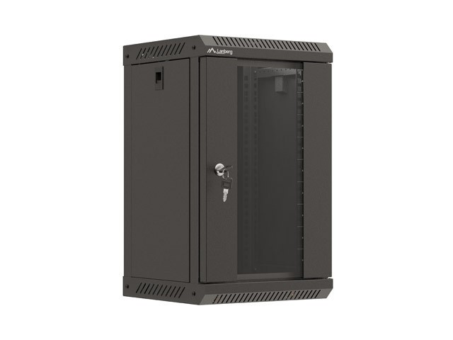 Lanberg Armario Rack de Pared 10 9U 300x300 Negro con Puerta de Cristal Lanberg Armario Rack de Pared 10 9U 300x300 Negro con Puerta de Cristal