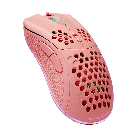 Deltaco Gaming GAM-120-P Ratón Inalámbrico RGB Rosa
