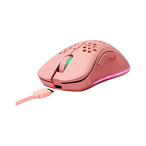 Deltaco Gaming GAM-120-P Ratón Inalámbrico RGB Rosa