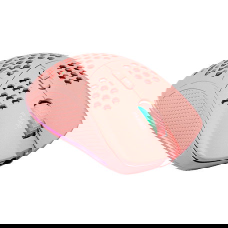 Deltaco Gaming GAM-120-P Ratón Gaming Inalámbrico RF/USB-C, 4800 DPI, 7 Botones, Retroiluminación RGB, Recargable, Rosa