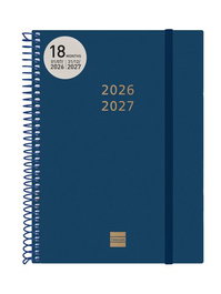 FINOCAM Agenda Anual 2026-27 18 Meses Internacional Espiral Azul