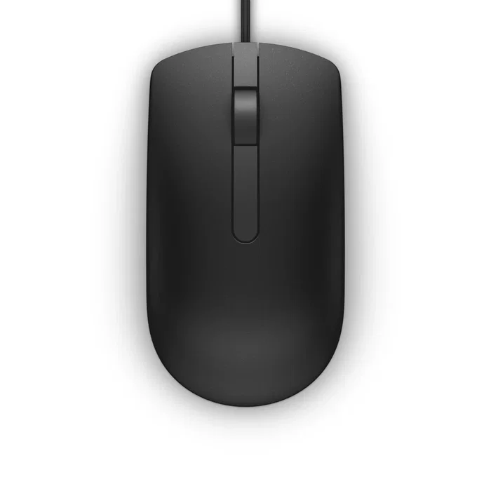 Dell MS116 Ratón Óptico USB Ambidextro para Oficina, 1000 DPI, Cable 1.8m, Negro