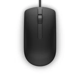 Dell MS116 Ratón Óptico USB Ambidextro para Oficina, 1000 DPI, Cable 1.8m, Negro