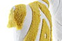 DKD Home Decor Cojin Moderno Blanco Amarillo 45 x 45 x 10 cm (4 Unidades) Poliéster Algodón