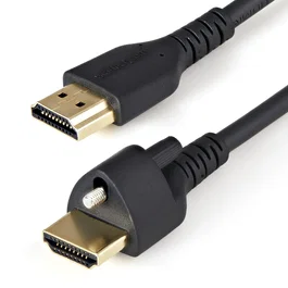 StarTech.com Cable HDMI HDMM2MLS 2m con Tornillos de Fijación, HDR, 4K 60Hz, Alta Velocidad, Ethernet, HDMI 2.0, Compatible con HDR, 18Gbps, Negro