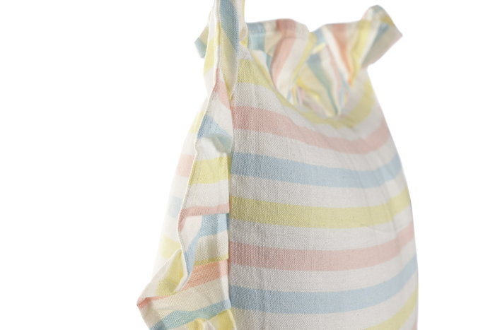 DKD Home Decor Cojín Algodón 50x30 Multicolor con Volantes y Rayas (Pack de 2)