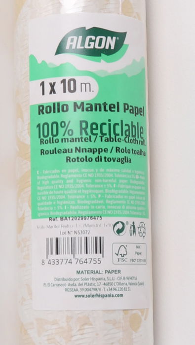 Algon Rollo Mantel Retro1 C/Mandril 1x10 Metros (12 Unidades)