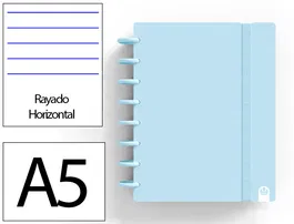 Carchivo Cuaderno Ingeniox Foam A5 80 Hojas Rayado Horizontal Azul Pastel