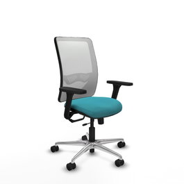 PIQUERAS Y CRESPO Silla de oficina Zulema con mecanismo Sincro/Traslack, Turquesa y Blanco