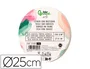 Liderpapel Bastidor Redondo Lienzo Algodón 100% Grapado Parte Trasera Borde Madera 25 cm Gramaje 280g/m2