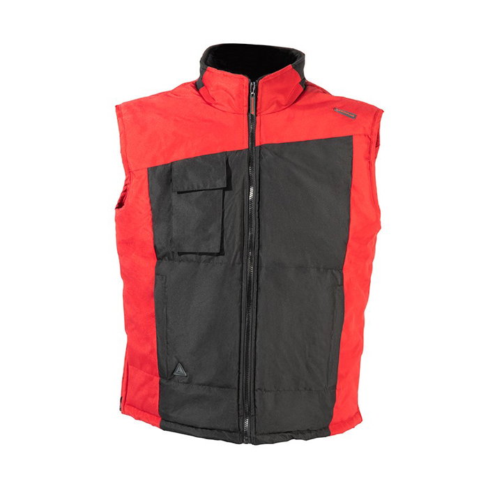 DUVER Chaleco Acolchado Bicolor Negro-Rojo Talla S