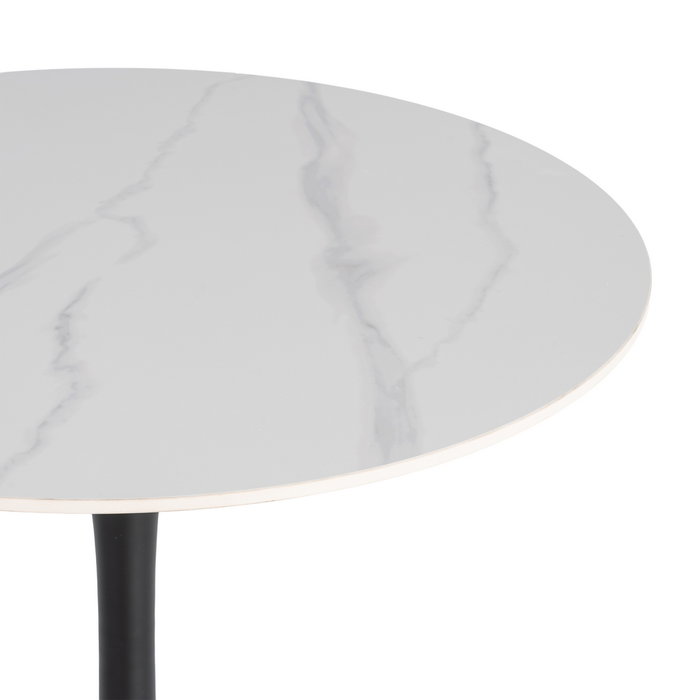 Mesa Redonda Blanco Piedra Sinterizada 80 X 80 X 75 cm (Set de 2)